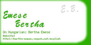 emese bertha business card